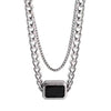 Punk Style Hip Hop Thick Chain Short Multilayer Necklace For Woman Black Square Neck Chain Jewelry Sweater Chain
