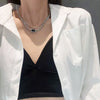 Punk Style Hip Hop Thick Chain Short Multilayer Necklace For Woman Black Square Neck Chain Jewelry Sweater Chain