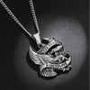 Punk Style Male Rider Eagle Necklace pendant Ride to live Necklace Retro pendant with Whip chain Men Woman jewelry gifts