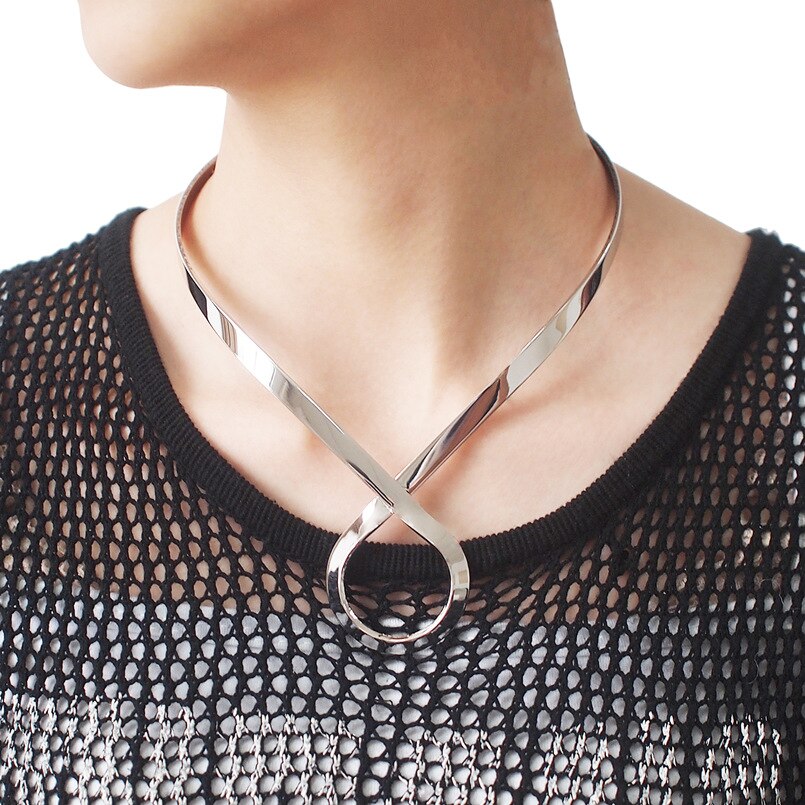 Punk Style Metal Choker Necklace For Women Simple Aolly Torques Collar Necklaces Jewelry Statement Accessories UKMOC