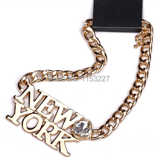 Punk Style york city letter necklace