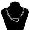 Punk Thick Choker Necklace Men Aluminum Metal Miami Cuban Chain Necklace Gothic Big Pin Pendant Neck Chain Short Choker Jewelry