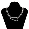 Punk Thick Choker Necklace Men Aluminum Metal Miami Cuban Chain Necklace Gothic Big Pin Pendant Neck Chain Short Choker Jewelry