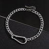 Punk Thick Choker Necklace Men Aluminum Metal Miami Cuban Chain Necklace Gothic Big Pin Pendant Neck Chain Short Choker Jewelry