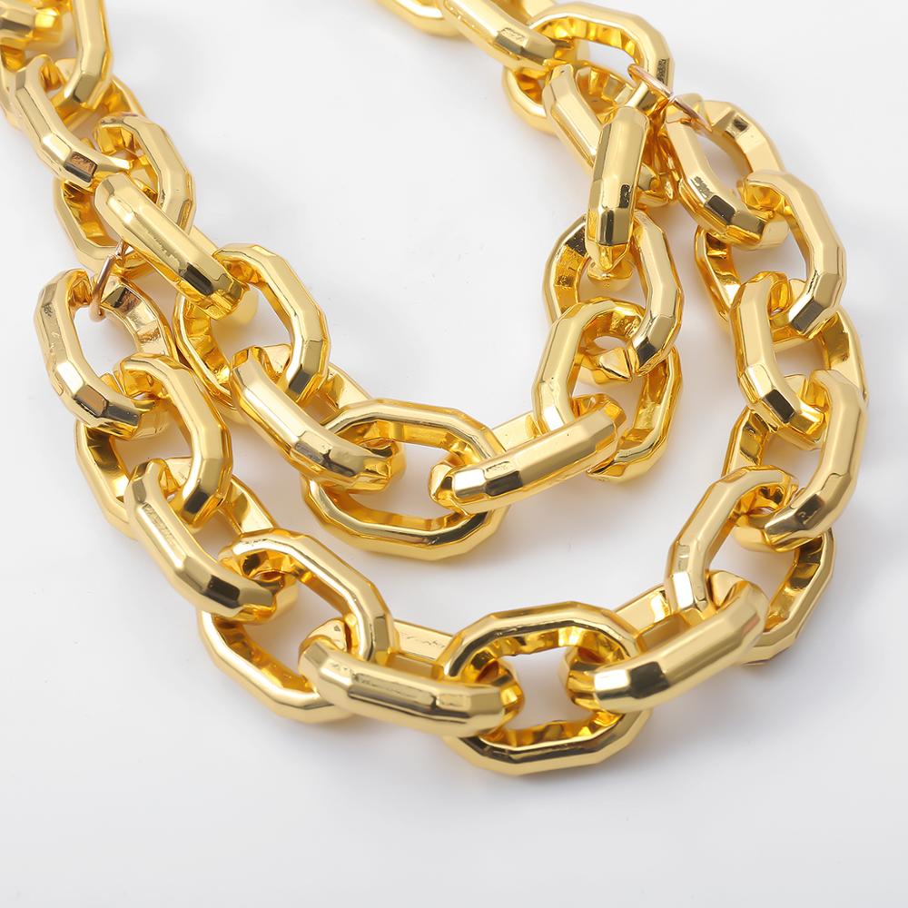 Punk Thicken Choker Necklace Layerd Gold Color  Men Cuban Link Chain Chunky Goth Necklace for Women Collar Jewelry