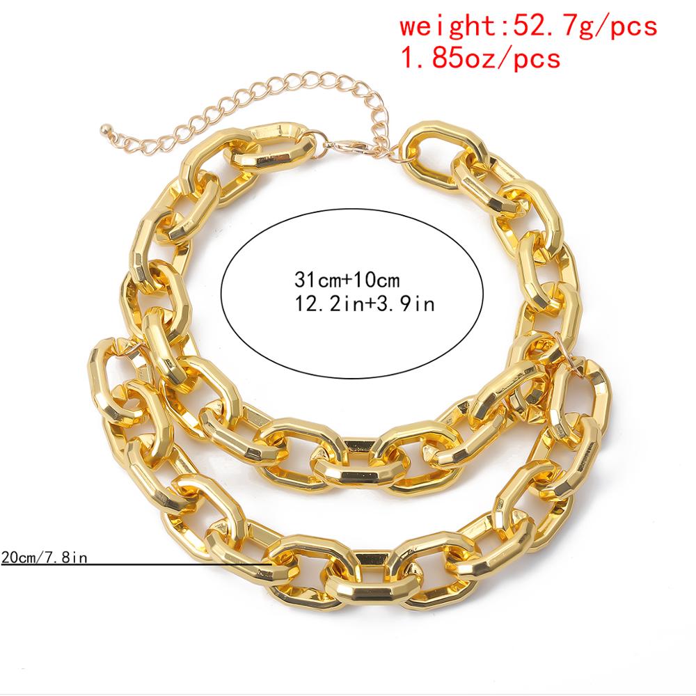 Punk Thicken Choker Necklace Layerd Gold Color  Men Cuban Link Chain Chunky Goth Necklace for Women Collar Jewelry