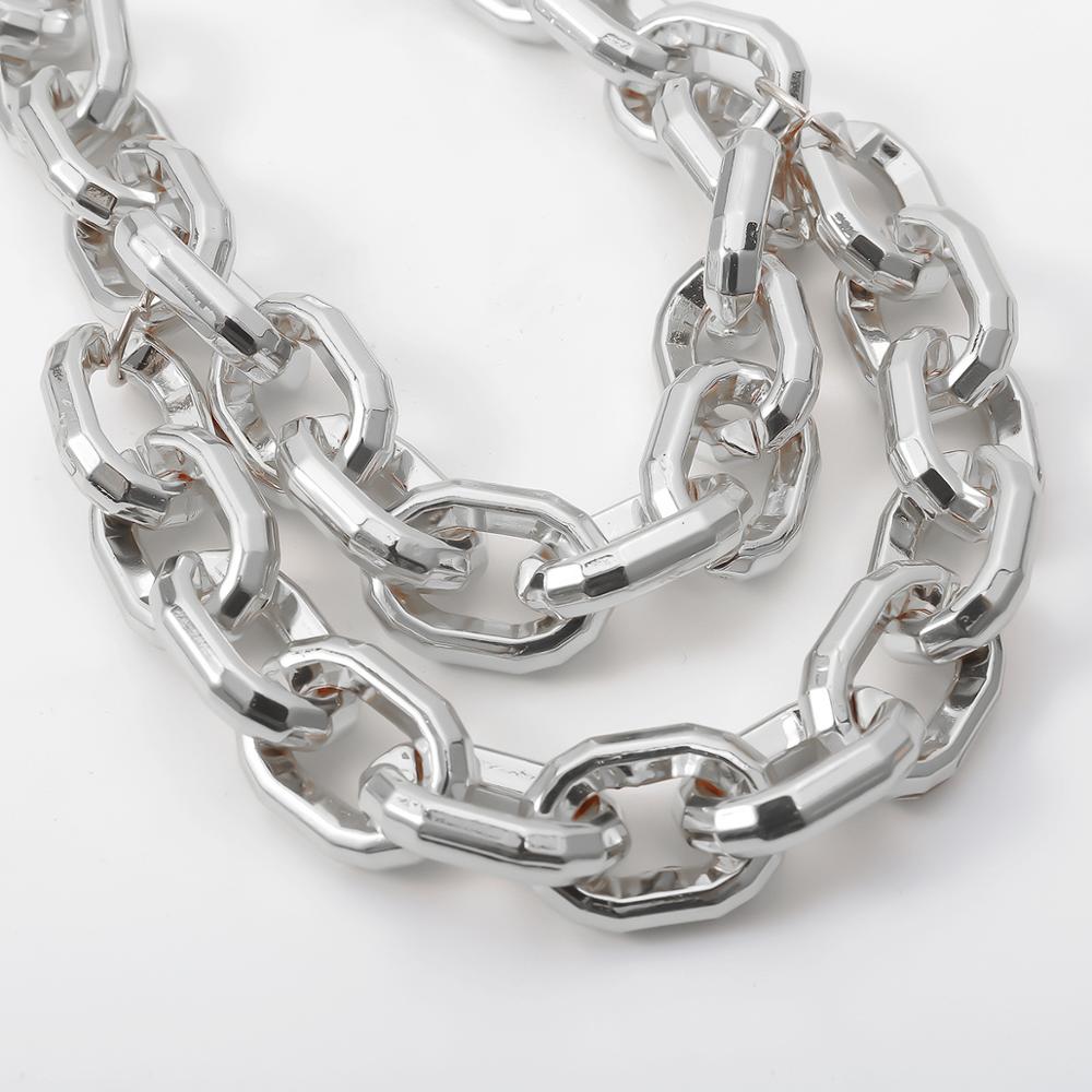 Punk Thicken Choker Necklace Layerd Gold Color  Men Cuban Link Chain Chunky Goth Necklace for Women Collar Jewelry