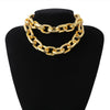 Punk Thicken Choker Necklace Layerd Gold Color  Men Cuban Link Chain Chunky Goth Necklace for Women Collar Jewelry