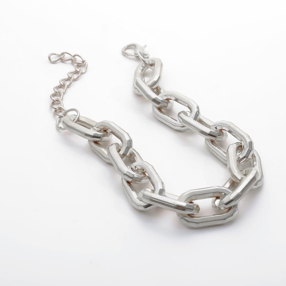 Punk Thicken Choker Necklace Men Cuban Link Chain Hip Hop Chunky Gold Color Goth Necklace for Women Collar Jewelry