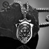 Punk Vikings Wolf Head Necklaces Men Amulet Stainless Steel Norse Runes Vegvisir Bear Totem Pendant Hip Hop Male Choker Jewelry