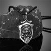 Punk Vikings Wolf Head Necklaces Men Amulet Stainless Steel Norse Runes Vegvisir Bear Totem Pendant Hip Hop Male Choker Jewelry