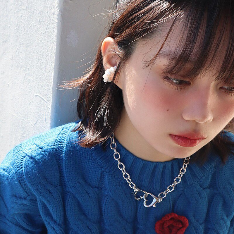 Punk Vintage Love Lock Clavicle Chain Necklace for Women 2021 Metal Hollow Geometric Necklace Female Simple Necklace