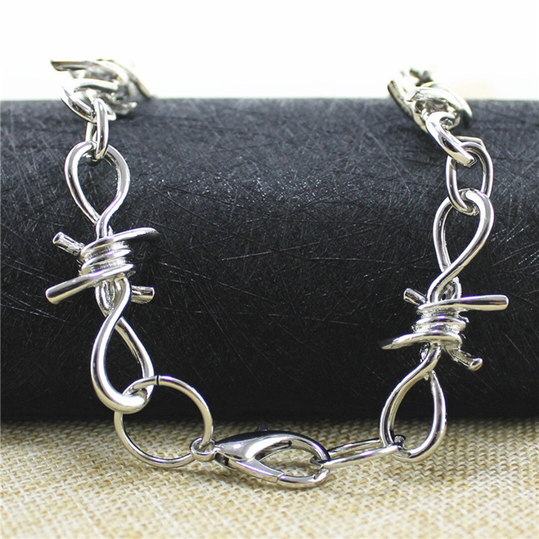 Punk Women Men Thorns Chain Necklace Black Unisex Hip Hop Choker Necklace Accessry Streetwear