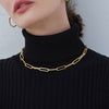 Punk Women's Clavicle Collar Choker Necklace Chain Gold Color Stainless Steel Neck Chain for Women Jewelry Chocker On The Neck