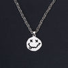 Punk chain on neck female cute jewelry smiley face pendant gothic collar chain aesthetic girl stainless steel jewelry