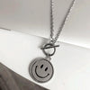 Punk chain on the neck hip-hop style rotatable smile pendant gothic grunge chain aesthetic ladies necklace jewelry accessory