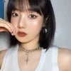 Punk cuban chain Hip Hop Choker Necklace for Women Men Crystal Cross star Pendant Neck Clavicle Chain goth Gothic Collar Collier