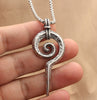 Punk jwelry titanium steel coiled snake scepter pendant necklace vintage accessories stainless steel  totem pendant men chain
