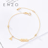 Pure 18K Gold Bracelet For Women Girls Letter A Gift Female Fine Jewelry Genuine Real Solid Chain Upscale Hot Sale New Party
