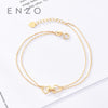 Pure 18K Gold Bracelet Heart For Women Miss Girls Gift Female Fine Jewelry Genuine Real Solid Chain Upscale New Party Trendy