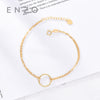 Pure 18K Gold Bracelet Heart For Women Miss Girls Gift Female Fine Jewelry Genuine Real Solid Chain Upscale New Party Trendy