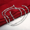 Pure 925 Silver Necklaces For Men 4mm 16-30inch Long Chain Figaro Necklace Collier Femme Wedding Bridal Jewelry Accessories