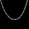 Pure 925 Silver Necklaces For Men 4mm 16-30inch Long Chain Figaro Necklace Collier Femme Wedding Bridal Jewelry Accessories