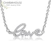 Pure 925 Silver Pendant Necklaces For Women CZ Zircon Crystal Love Letter Necklace Collares Choker Korea Style Jewelry Accesorie