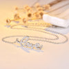 Pure 925 Silver Pendant Necklaces For Women CZ Zircon Crystal Love Letter Necklace Collares Choker Korea Style Jewelry Accesorie