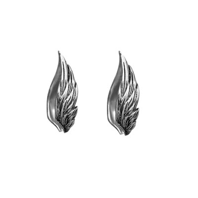 Pure 925 Sterling Silver Angel's Wings Earrings Fashion Punk Thai Silver Jewelry Clip Earring For Men Women Christmas Gift 1163