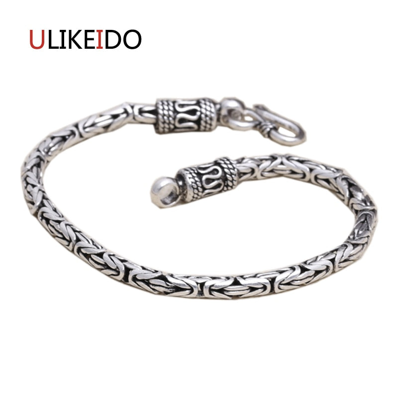 Pure 925 Sterling Silver Bracelets Fashion Domineering Classic Hand Chain For Men And Women Jewelry Charm Bracelet 322