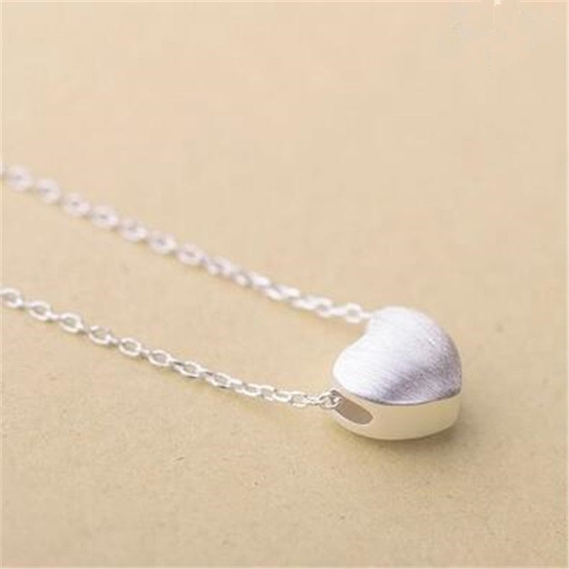 Pure 925 Sterling Silver Fine Jewelry Love Heart Collares Choker Wedding Necklace For Women Silver 925 Jewelry kolye N202