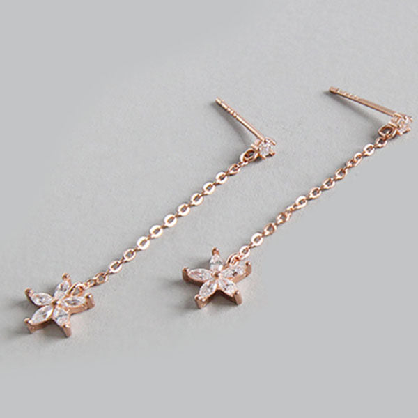 Pure 925 Sterling Silver Woman Earrings Exquisite Flower High Quality Fashion Classic Jewelry