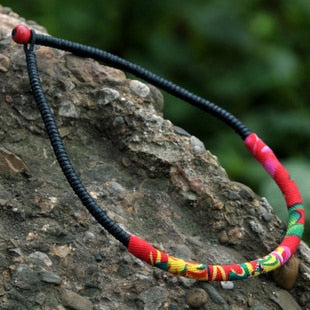 Pure Handmade Jewelry statement colorful fabric bohemian choker necklace,vintage Ethnic Chinese wind traditional necklace