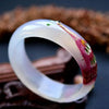 Pure Natural Chalcedony Agate Painted Carved Peacock Bracelet Fashion Temperament Jewelry Gems Accessories Gifts Wholesale