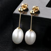 Pure S925 silver 8-9mm Rice Natural Pearl Earrings For Women Jewelry Pearl 3 Colors Choose Gift