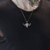 Pure Tin Animal Bull Head Retro Pendant Men's Hip Hop Necklace Sweater Chain