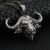 Pure Tin Animal Bull Head Retro Pendant Men's Hip Hop Necklace Sweater Chain