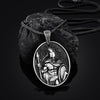 Pure Tin Pendant Necklace Spartan Warrior Titanium Steel Retro Necklace Long Hip Hop Men's Sweater Chain