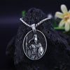 Pure Tin Pendant Necklace Spartan Warrior Titanium Steel Retro Necklace Long Hip Hop Men's Sweater Chain