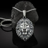 Pure Tin Zodiac Jewelry on the neck Lion Head Pendant Necklace men Hip Hop Animal Men's Chain necklace Accessories