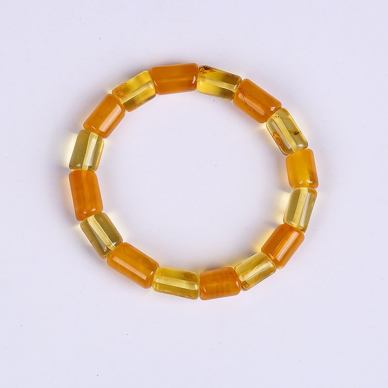 Pure natural amber bracelet full of honey chicken yellow old wax bead beads multi-turn DIY hand string female models JIUDUO
