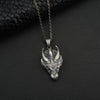 Pure tin animal Jewelry on the neck domineering dragon head pendant necklace men hip hop retro zodiac Men's chain necklace