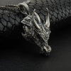 Pure tin animal Jewelry on the neck domineering dragon head pendant necklace men hip hop retro zodiac Men's chain necklace