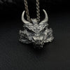 Pure tin animal Jewelry on the neck domineering dragon head pendant necklace men hip hop retro zodiac Men's chain necklace