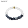 Purple Agate Elastic Bracelet Natural White Blue Onyx 8mm Creative Jewelry Woman Dance Bracelet Gemstone Scrub Agate Beads