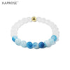 Purple Agate Elastic Bracelet Natural White Blue Onyx 8mm Creative Jewelry Woman Dance Bracelet Gemstone Scrub Agate Beads