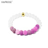 Purple Agate Elastic Bracelet Natural White Blue Onyx 8mm Creative Jewelry Woman Dance Bracelet Gemstone Scrub Agate Beads