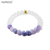 Purple Agate Elastic Bracelet Natural White Blue Onyx 8mm Creative Jewelry Woman Dance Bracelet Gemstone Scrub Agate Beads