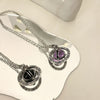 Purple Black Saturn Crystal Pendant Necklace Hip-hop Punk Retro Chain Of Clavicle Sweater Chain Ms Girl Travel Jewelry